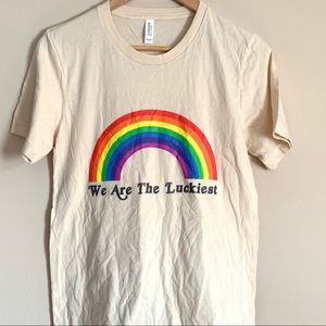 WE ARE THE LUCKIEST PRIDE TEE LGBT SZ S KYLIE TEE